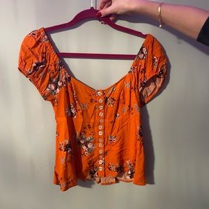 Orange free people short sleeve